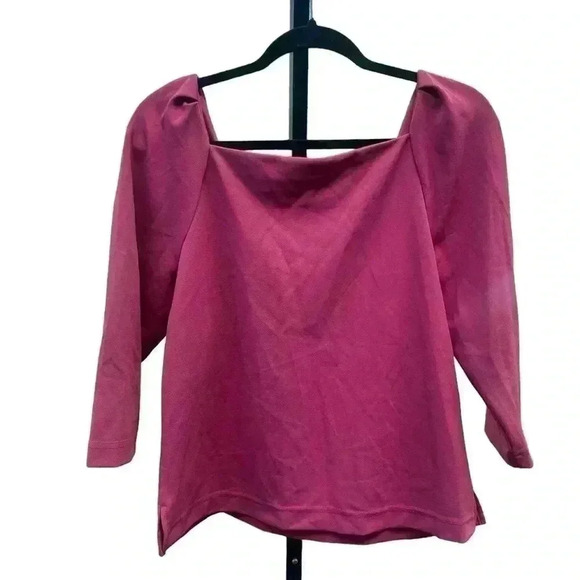 Melloday Square Neck puff sleeve Mauve Blouse Size Small - Picture 1 of 5